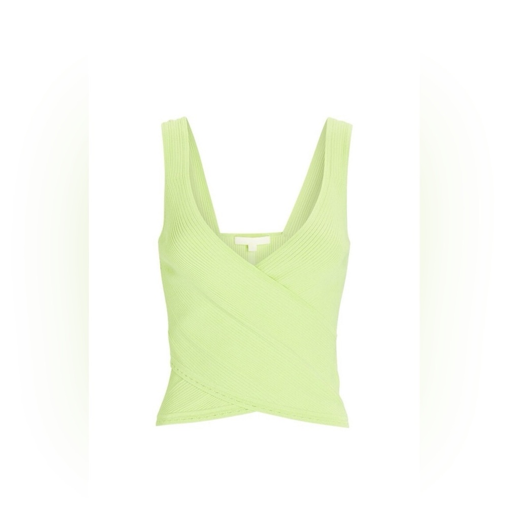 Jonathan Simkhai Lime Green Ribbed Wrap Tank Top
